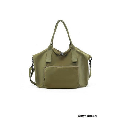 Packable Folding Duffle Tote Bag in Army Green