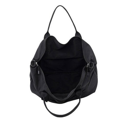Packable Folding Duffle Tote Bag in Black
