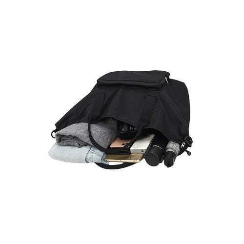 Packable Folding Duffle Tote Bag in Black