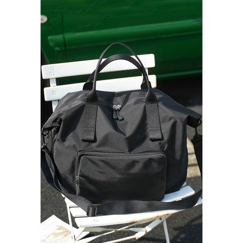 Packable Folding Duffle Tote Bag in Black