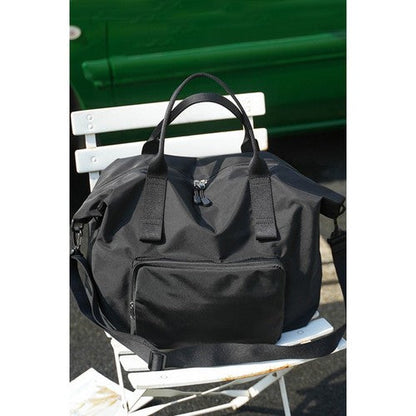 Packable Folding Duffle Tote Bag in Black