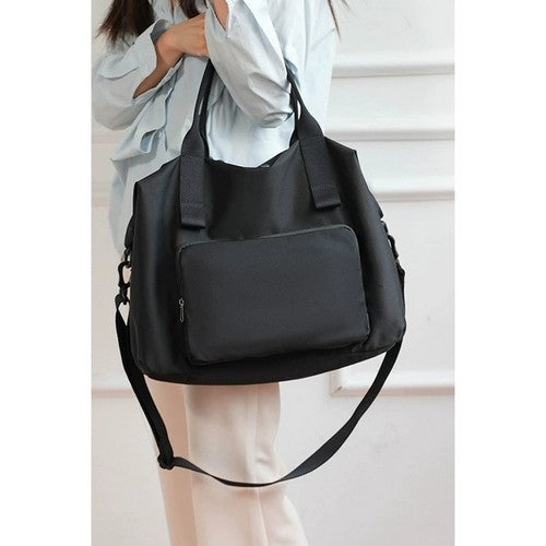 U-192A Packable Folding Duffle Tote Bag in Black