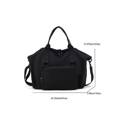 Packable Folding Duffle Tote Bag in Black