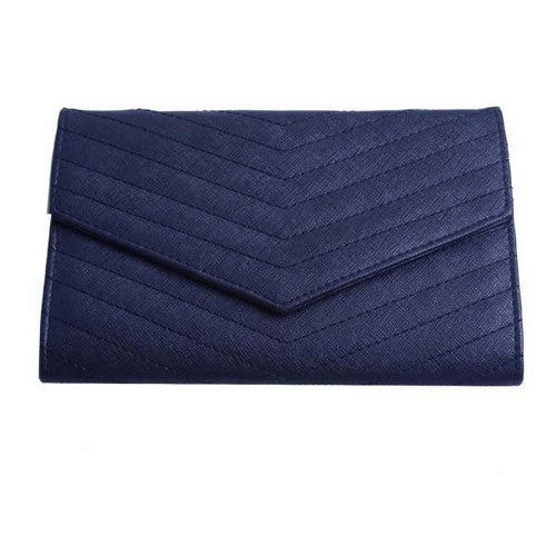 BA350113-06 Chevron Envelope Clutch in Navy