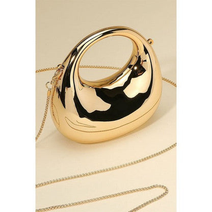 Extreme Micro Mini Hardcase Clutch Crossbody Bag in Gold