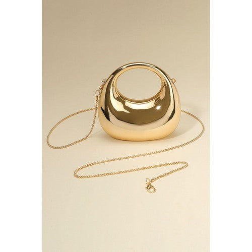 EB6 Hardcase Mini Clutch Crossbody Bag in Gold