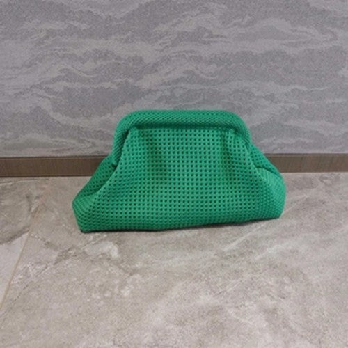 EVFV488N86Q Crochet Slouch Clutch in Green