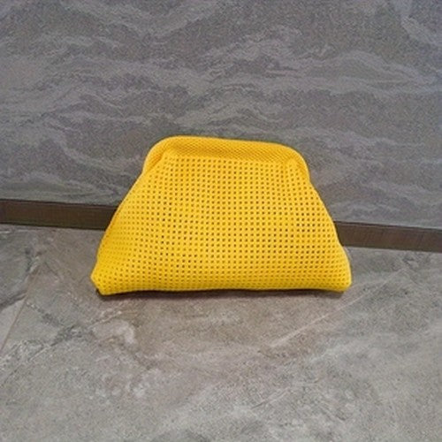 EVFVG6M7M85 Crochet Slouch Clutch in Yellow