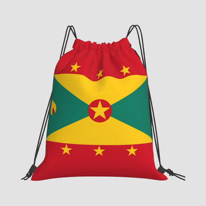 Soft Drawstring Backpack in Grenada Flag Design