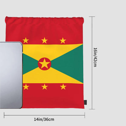 Soft Drawstring Backpack in Grenada Flag Design