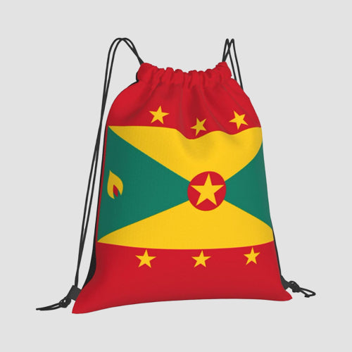 Soft Drawstring Backpack in Grenada Flag Design