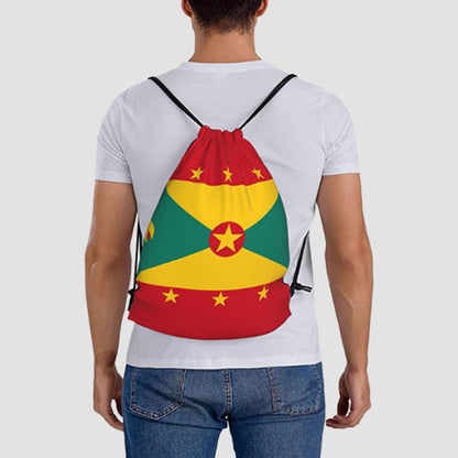 Soft Drawstring Backpack in Grenada Flag Design