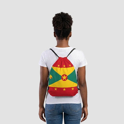Soft Drawstring Backpack in Grenada Flag Design