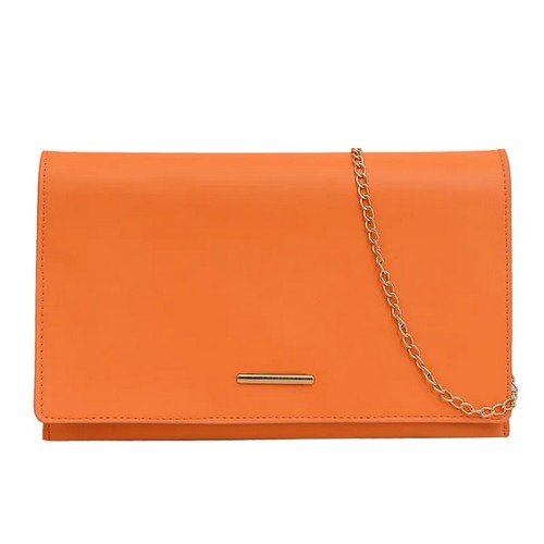 EVFV4ZYN6W2 Gold Bar Envelope Clutch in Orange