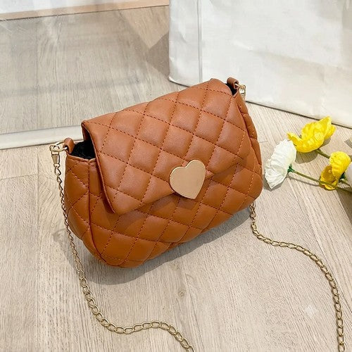 EVFVX7X7MM3 Heart Badge Side Bag in Brown