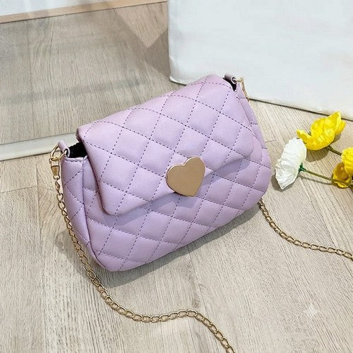 EVFV4NEV892 Heart Badge Side Bag in Purple