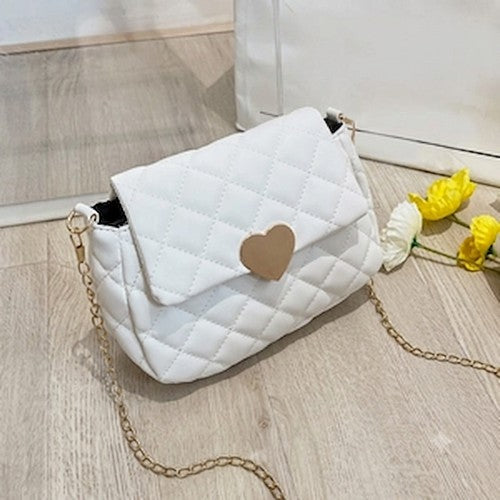 EVFVG7P3VJQ Heart Badge Side Bag in White