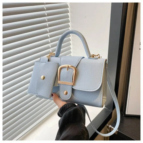 EVFVJJYXMJQ Big Buckle Side Bag & Pouch in Blue