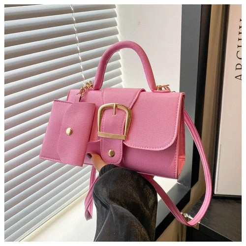 EVFVY7W5M79 Big Buckle Side Bag & Pouch in Pink