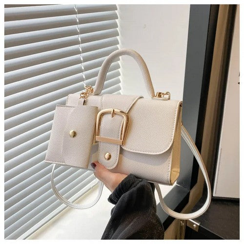 EVFVK5RX959 Big Buckle Side Bag & Pouch in White