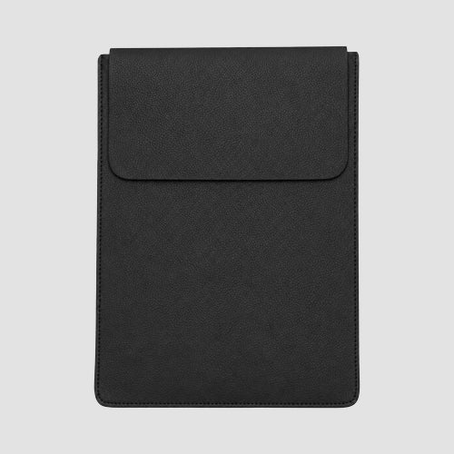 Pebbled Leather Tablet Sleeve in Black