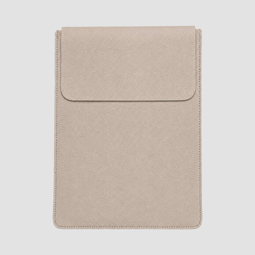 Pebbled Leather Tablet Sleeve in Nude