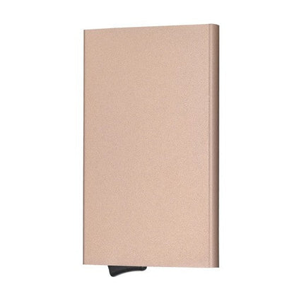 EVFVG5638XE RFID Blocking Pop-Up Aluminium Card Holder Wallet in Matte Gold