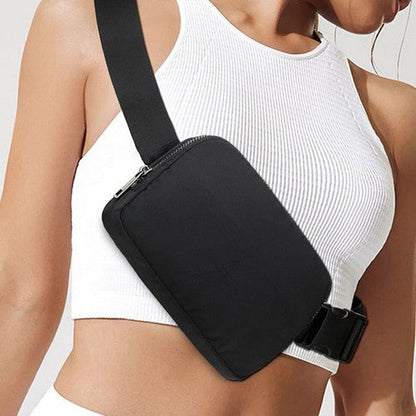 Minimalist Nylon Crossbody Sling Fanny Pack in Black