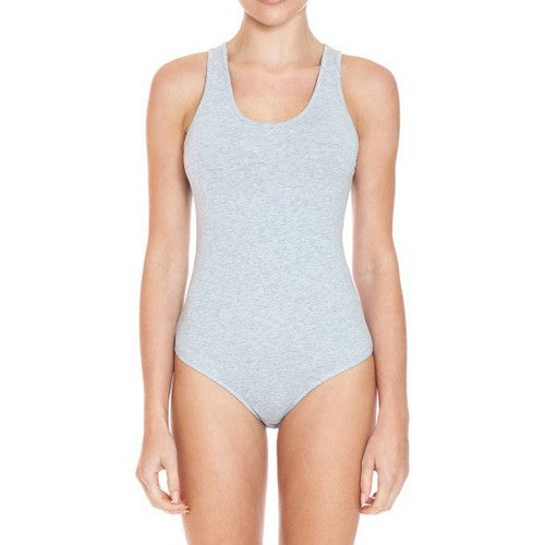 Racerback Bodysuit in Heather Grey