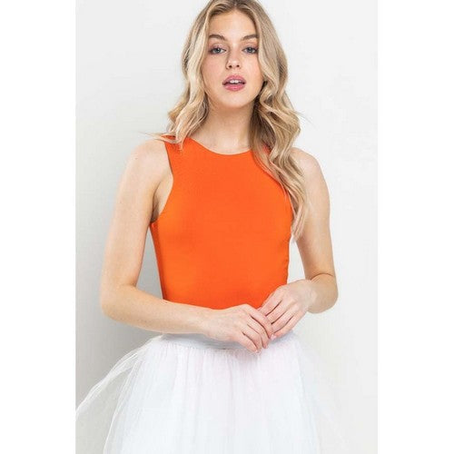 TI8879-1 Modal Double Layer Tank Bodysuit in Orange