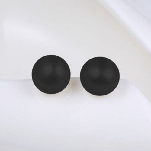 Small Pearl Stopper Stud Earring Black