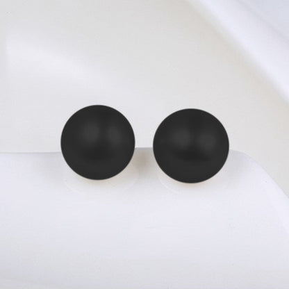 Small Pearl Stopper Stud Earring Black