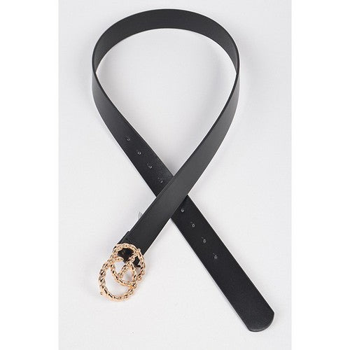 GG Twisted Buckle Belt in Black