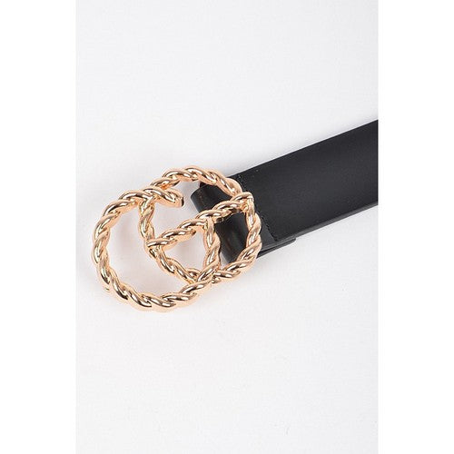 GG Twisted Buckle Belt in Black