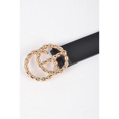 GG Twisted Buckle Belt in Black
