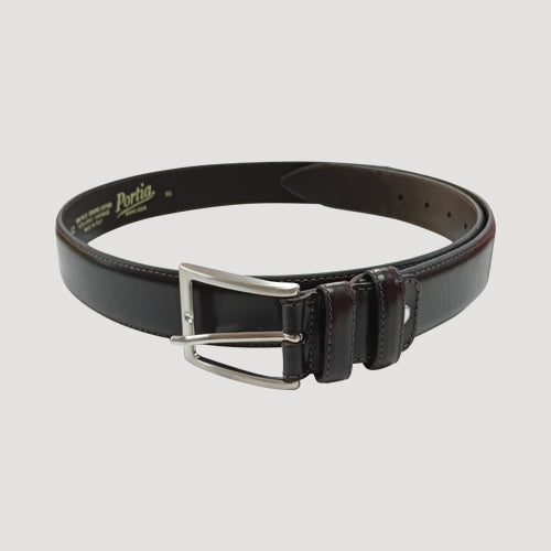 Portia Genuine Leather Belt in Chocolate