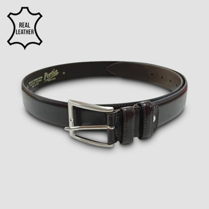 Portia Genuine Leather Belt in Chocolate