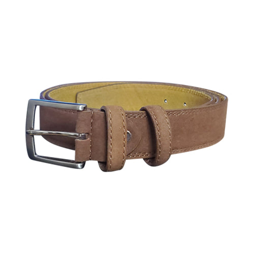 Nubuck Genuine Leather Belt in Brown