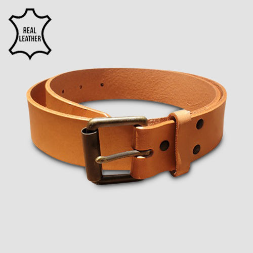 Genuine Leather Belt in Tan Brown