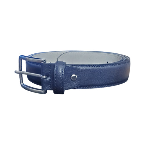 Grained Genuine Leather in Belt Navy