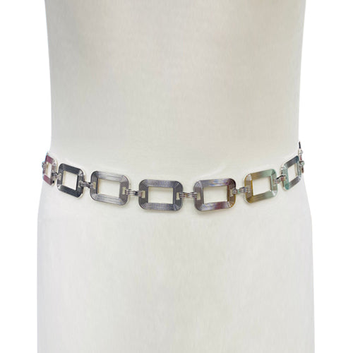 Rectangle Chain Clasp Belt Silver