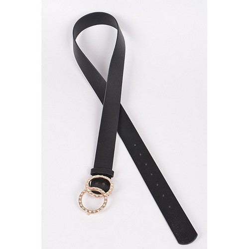 PE7552 Rhinestone OO Buckle Belt