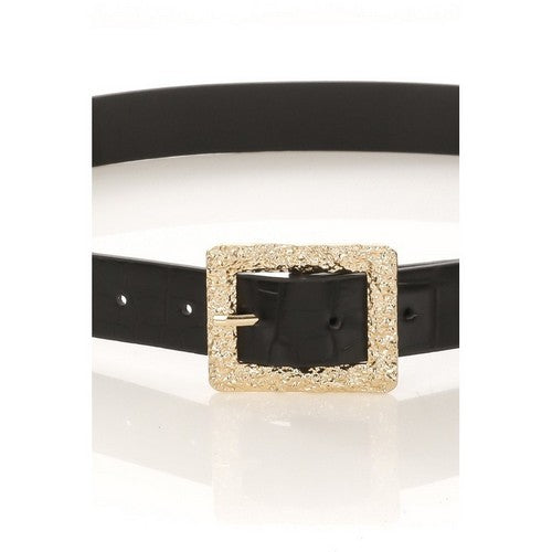 MML6626 Hammered Buckle Alligator Belt 