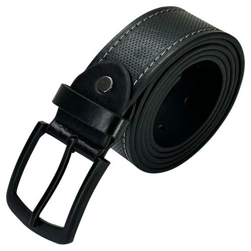 12923 Perforated Leather Belt in Black