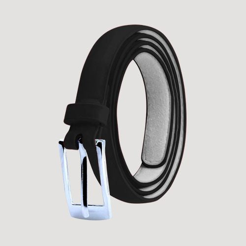 Square Buckle Thin Belt in Black