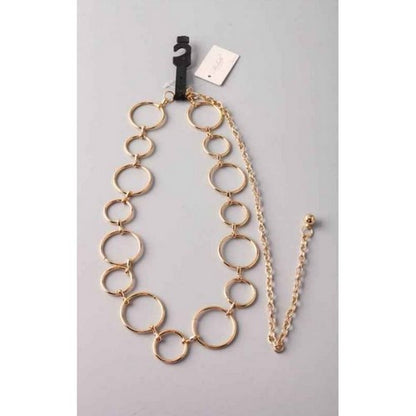 Circle Rings Chain Belt in Gold