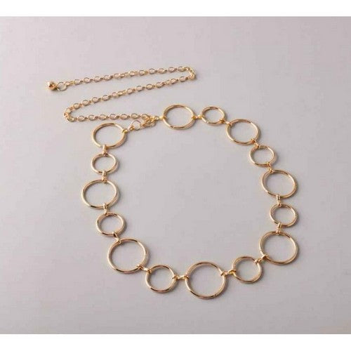 Circle Rings Chain Belt in Gold