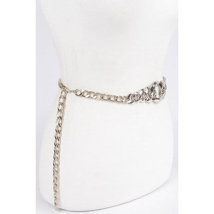 Graduated Chain Belt in Silver