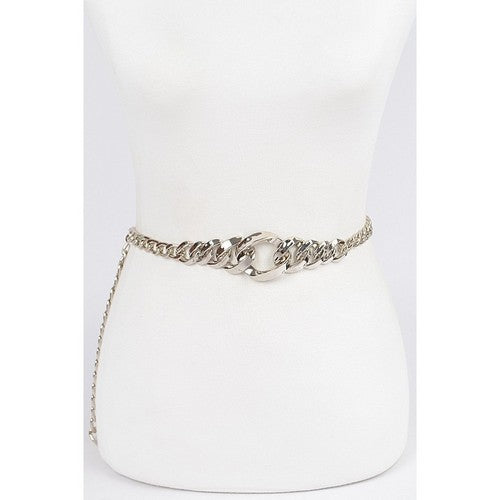 PB8497 Graduated Chain Belt in Silver