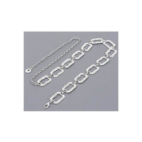 Hammered Chain Belt in Silver